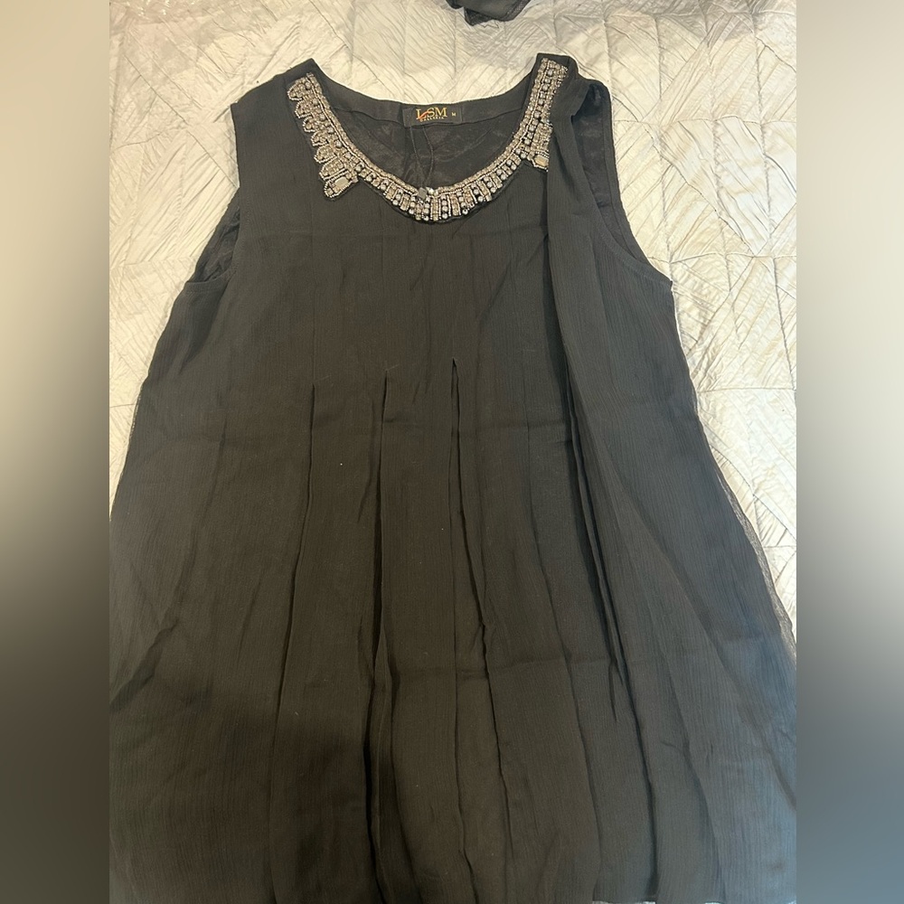 Beaded Chiffon Swing Top